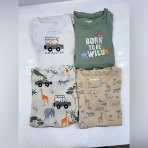 Bundle of 4 Baby Animal Print Onesies Size 18-24 Month 100% Cotton